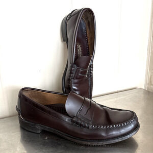 VTG Sebago Handsewn Penny Loafer Shoes 10.5 D Oxblood Leather Preppy Old Money